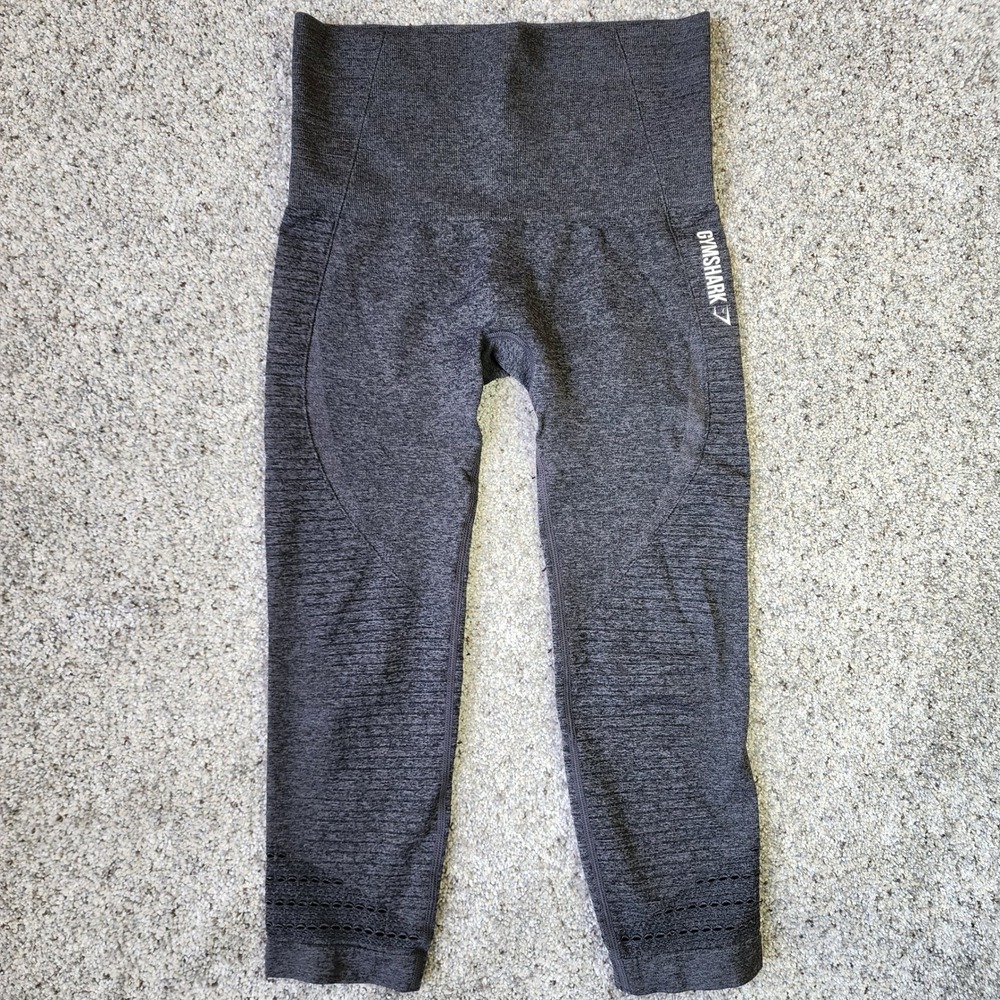 Gymshark Energy+ Seamless Leggings Womens Small Grey Cropped High Waist *Read